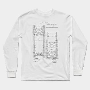 Safety gate for elevator Vintage Retro Patent Hand Drawing Funny Novelty Gift Long Sleeve T-Shirt